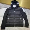 mens knitted panels puffer down winter jacket designer black lightweight men's jacket spring autumn outerwear coats