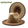 Wide Brim Hats Bucket Hats Fashion Metal Gradient Fedora Hat Spray Paint Top Hat Women Woolen Top Hat Men Women Fall Winter Felt Hat Jazz Hat 230317