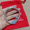 Charm armband 2023 unode50 enkel silverpläterad pärlstav elastisk armband sötma serie gåva grossist gratis
