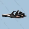 luxury designer women slipper double G cut-out Interlocking high heel sandal leather flat slide man slip-on upper shoes summer beach fashion sandals