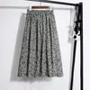 Gonne in stile coreano Summer Elegante gonna floreale vintage jupe High Waist A-line elastico lungo elastico sottile