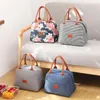 Sacs de rangement Motifs floraux Boîte à déjeuner Sac Portable Isolé Oxford Tissu Alimentaire Thermique Pique-Nique Pour Femmes Enfants