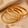 Bangle 24k 65mm Openable for Women Dubai Bride Wedding Etiópia Bracelete Africa Africa Jóias Gold Charm Party Gifts