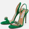 Aquazzura women's Slingback Stileetto Sandalsイブニングシューズ本革ポンプ