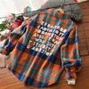 Kids Shirts Baby Boys Plaid Shirt Jacket Cotton Warm Child Shirt Thick For Boy Clothing Outfit Oversized Winter Spring Fall Baby Clothes 230317