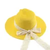 Strandhatt halm hatt hink hattar för kvinnor sommarsol hattar bowknot lyx elegant formell bröllop dekorera