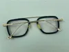 새로운 패션 디자인 남자 광장 광학 안경 006 절묘한 금속 프레임 빈티지 인기 스타일 하이 엔드 투명 렌즈 안경