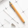 1PC Bamboo Wood Ballpoint Pen 1,0 mm końcówka niebieska czarna atrament Business Ball Ball Office School Wrting Spiratery