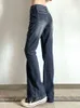 女子ジーンズヘイオンガールカジュアルビンテージブラックジーンズ女性2000年代美学スキニーフレアパンツベルトファッション韓国ズボンL230316