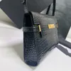 9A Designer Sac Manhattan Purse à bourse Alligator Cowhide enveloppe 24 cm Sac à main nature