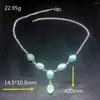 Anhänger Halsketten Hermosa Jewelry seltene farbenfrohe Topaz -Mode silberne Farbe Frauen Damen Geschenke Halskette Kette 42 cm 20233444