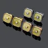 2023 New Charming Four Leaf Grass Stud Earrings Women's Fashion Crystal Titanium Steel Earrings 18K Gold Plated Designer Jewelry