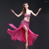 Desgaste do palco 2023 Mulheres Oriental Belly Dance Cloth Bra B Cup Salia longa egypt Fantas