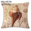 Kudde Shell Sea Conch Starfish Cover Beach Throw Pudowcase 45x45cm Bomull LINEN Tryckta omslag för heminredning