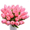 Fleurs décoratives 10/20 pièces tulipes artificielles cadeau de saint valentin Bouquet blanc pour mariage décor à la maison anniversaire fête de pâques fausse fleur