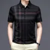 Polo da uomo MLSHP Polo a manica corta da uomo Estate di alta qualità Business Casual Plaid Sottile maschile Top Moda uomo stampato Tees 3XL 230317