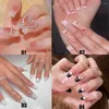 False Nails Press on Full Cover Detachable Manicure Tool Heart Rhinestone Fake Nail Tipsウェアラブルコフィン