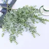 Decorative Flowers Artificial Plastic Plants Leaves Tree Green Eucalyptus Branch For Garden Wedding Decoration Faux Foliage Christmas Decor