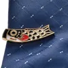 Twójfs 6 szt./Set Red Goldfish krawat klip moda mgła złota platowane 18K Design wyjątkowy rocznica prezent urodzinowy