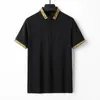 مصمم للرجال قميص البولو ملولبة صفراء قصيرة الأكمام غير الرسمية العلامة التجارية النقية القطن العلامة التجارية Pure Cotton High Street Fashion 3XL-Zo-2