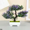 Decorative Flowers Simulation Artificial Plastic Plants Bonsai Small Tree Pot Fake Plant Potted Flower Home Room Living Table El Decoration