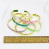 Bangle 5 Pcs Enamel Turkish Eyes Jewelry Colorful Openable 18K Gold Plated Women 90185