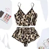 Womens Sleepwear 2023 Women Temptation Pajamas Leopard Halter Sexy Erotic Perspective Underwear Porno Lingerie Nightwear Plus Size