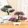 Decorative Flowers Simulation Artificial Plastic Plants Bonsai Small Tree Pot Fake Plant Potted Flower Home Room Living Table El Decoration