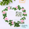 Decorative Flowers Artificial Rose Vines Hanging Home Wall Garden Romantic Wedding Decor Simulation Plant Flower Vine DIY Shop Window