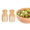 Bamboo Salad Hands Natural Bamboo Rice Spoon Non-stick Soup Unpainted Wooden Salad Spoon Stirring Fork Wooden Utensils Tableware