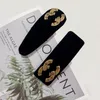 Luxury Barrettes Designer Women Korean Medium Velvet Simple Black Hairpin Brand BB Clip Leisure Hair Clips Fashion Square Hairpin mångsidiga hårklipp