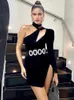 Casual jurken zwarte witte bodycon mini short bandage jurk vrouwen halter een schouder een schouder lange mouw kristallen walk beroemdheid avondfeestje