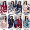 Kvinnors sömnkläder överdimensionerad M5xl långärmad byxor Pajamas Silk Satin Pyjamas Set Nightgown Suit Robe Bath Gown Sleepshirts 230317