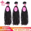 Kinky Curly 1 3 4 Bundles Capelli vergini brasiliani grezzi 100% capelli umani non trattati Tessitura Colore naturale Queen Hair Negozio ufficiale