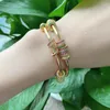 Bangle 5Pcs/Lot Romantic Colorful CZ Spacer Beads Open Cuff Bangles Bracelets For Women Jewelry