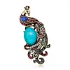 Brooches TULX Rhinestone Peacock For Women Vintage Bird Animal Brooch Pins Coat Accessories High Quality