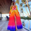 Casual Dresses Blue Eyes Bikini Beach Cover Up Tunics For Beach Long Kaftan Bikini Cover Up Robe de Plage Sarong Strand Swimsuit Cover-Ups W0315