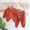 Ensembles de vêtements pour enfants, costume de sport pour garçons, vêtements de printemps et d'automne, couleur unie, pour garçons, moyens et petits enfants, beaux