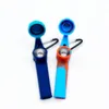 Colorful Portable Buckle Silicone Pipes Herb Tobacco Cover Oil Rigs Metal Multihole Filter Spoon Bowl Handpipes Innovative Smoking Cigarette Hand Holder Tube