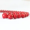 Choker Red Artificial Coral 6-14mm runda pärlor DIY Tower Chain Halsband för kvinnor Fashion Chokers Jewelry 18Inch B666