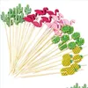 Bar Tools Cocktail Picks Handgemaakte natuurlijke bamboe tooticks voor drankjes voorgerechten Skewers Sticks Party Supplies XBJK2204 Drop Delivery Dh1ec