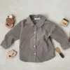 Kids Shirts Children Lapel Bear Embroidery Shirts Cotton Baby Boys Long Sleeve Tops Casual Girls Tee Infant Shirts Kids Clothes 230317