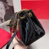 Axillary Shoulder Bag Nolita Crossbody Bag Handbag Women Purse Oil Wax Skin Leather Diamond Lattice Quilting Sliding Chain Plain Metal Letter Hasp Flap Tofu Wallets