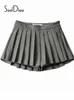 Shorts pour femmes Soefdioo Femmes Mode Jupes plissées Vintage Taille haute Side Zipper Skort Automne Femme Bottoms Street Wear 230317