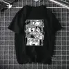 Camisetas masculinas Tamanho da UE 100% algodão masculino Man de camisa Tops Japão estilo anime mangá verão preto de manga curta Mulheres 230317