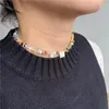 Ketten Mix Stein Halsketten Für Frauen Männer Englisch Initial Anhänger Natürliche Chip Perlen Böhmen Exquisite Schmuck Geschenk