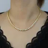 Ketten Drop Schiff Hip Hop Frauen Dame Halskette Gepflasterte 5a Herz CZ Tennis Choker Gold Rose Silber Farbe Für Party hochzeit Schmuck