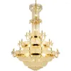 Chandeliers American Crystal LED Lights European Big Long Chandelier Home Indoor Lighting Dia120cm H180cm 3 Color Dimmable