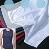 Herren-Tanktops, Herren-Eis-Seidenweste, Oberbekleidung, schnell trocknend, mit Netzloch, atmungsaktiv, ärmellose T-Shirts, 2023, Sommer, kühl, Strand, Reise-Tanktops