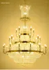 Chandeliers American Crystal LED Lights European Big Long Chandelier Home Indoor Lighting Dia120cm H180cm 3 Color Dimmable